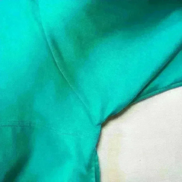 VINTAGE 70s 80s Bomber Jacket House Chore Coat Barn Jacket 3/5 Sleeve Teal XL - Picture 10 of 11